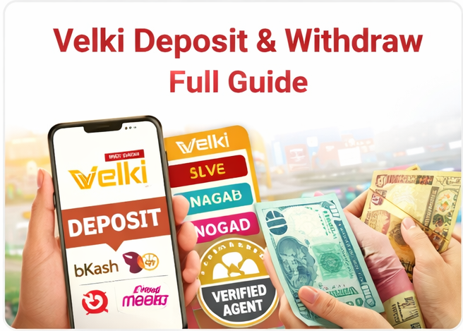Velki deposit withdraw guide bKash Nagad Rocket Bangladesh